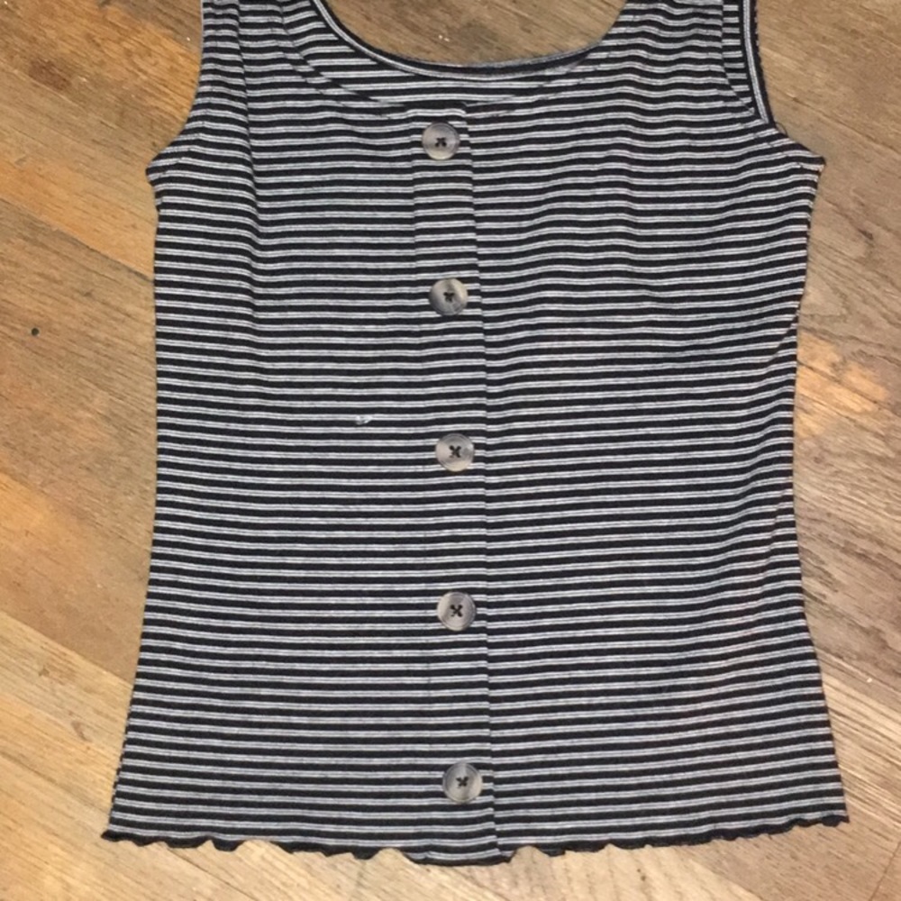 Black and White striped tank top